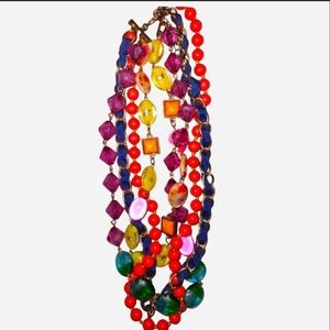 4 Strand Colorful Beaded Boho Necklace